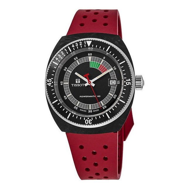 Tissot T-Sport Sideral Powermatic 80 Rubber Strap Black Dial Automatic Divers T145.407.97.057.02 300M Unisex Watch