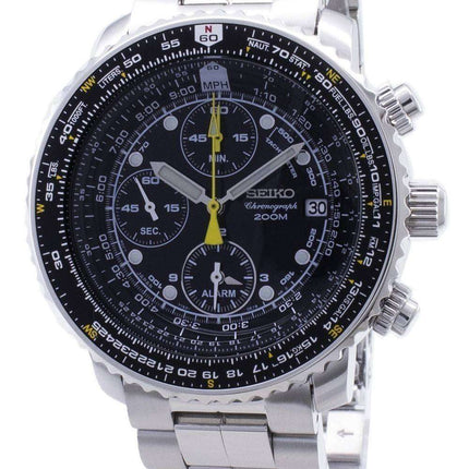 Refurbished Seiko Alarm Chronograph SNA411 SNA411P1 SNA411P Pilot's Flight 200M Men's Watch