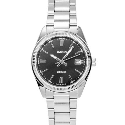 Casio Analog Stainless Steel Black Dial Quartz UTP-1302PD-1AV Unisex Watch