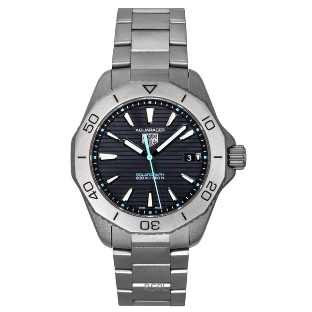 Tag Heuer Aquaracer Professional 200 Solargraph Titanium Sunray Black Dial Quartz Diver's WBP1180.BF0000 200M Men's Watch