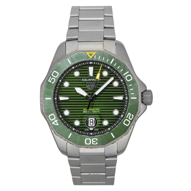 Tag Heuer Aquaracer Professional Date Titanium Green Dial Automatic Diver's WBP208B.BF0631 300M Men's Watch