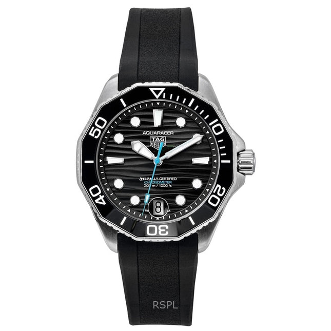 Tag Heuer Aquaracer Rubber Strap Black Dial Automatic Diver's WBP5110.FT6257 300M Men's Watch