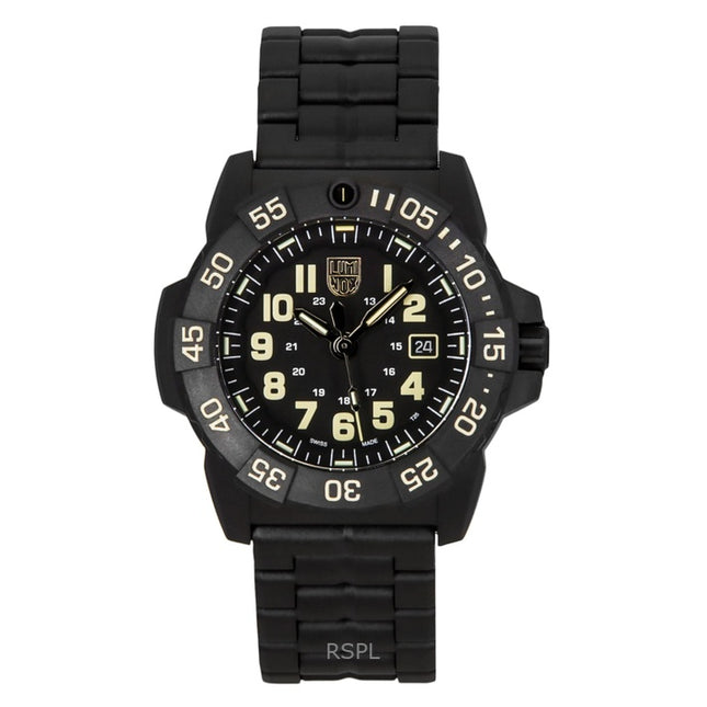Luminox Navy SEAL 3500 Military Stainless Steel Black Dial Quartz Diver's XS.3510 200M Men's Watch
