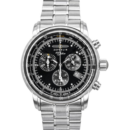 Zeppelin 100 Jahre Chronograph Stainless Steel Black Dial Quartz 7680MB2 Men's Watch