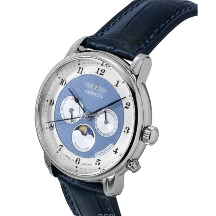 Zeppelin Friedrichshafen Blue Leather Strap Blue Dial Quartz 85363 Men's Watch