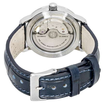 Zeppelin Friedrichshafen Leather Strap Open Heart Silver Dial Automatic 85671 Men's Watch