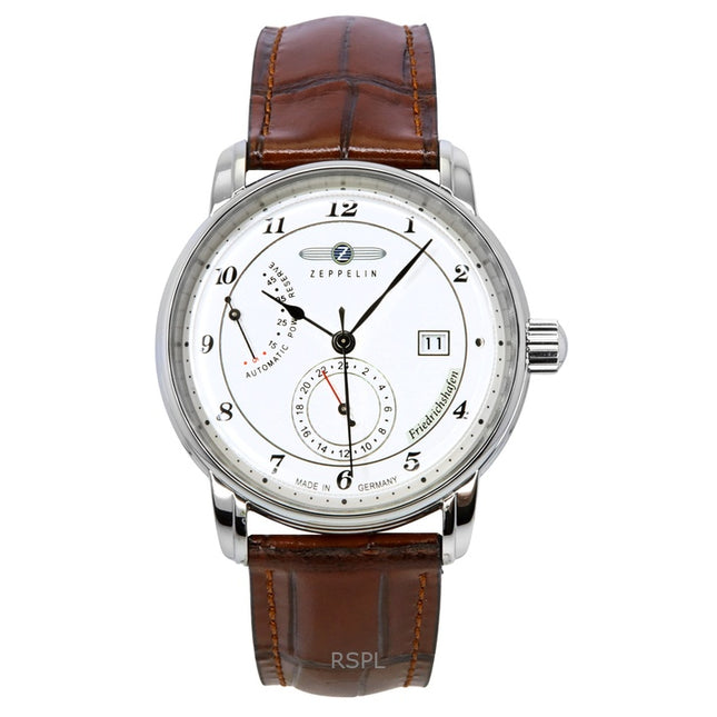 Zeppelin Friedrichshafen Leather Strap White Dial Automatic 85901 Men's Watch