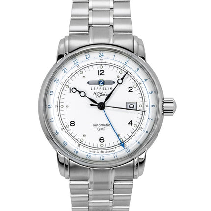 Zeppelin 100 Jahre GMT Stainless Steel Silver Dial Automatic 8666MB1 Men's Watch