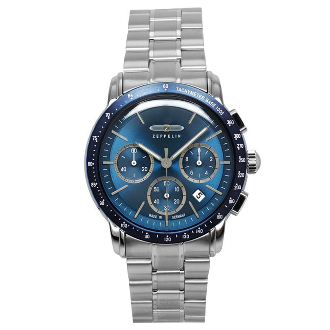 Zeppelin New York Chronograph Stainless Steel Blue Dial Quartz 8878MB3 Men's Watch