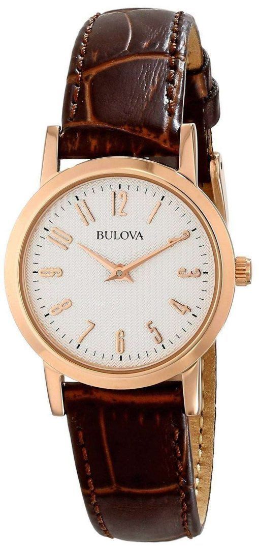 Bulova Quartz Brown Leather Strap 97L121 Womens Watch