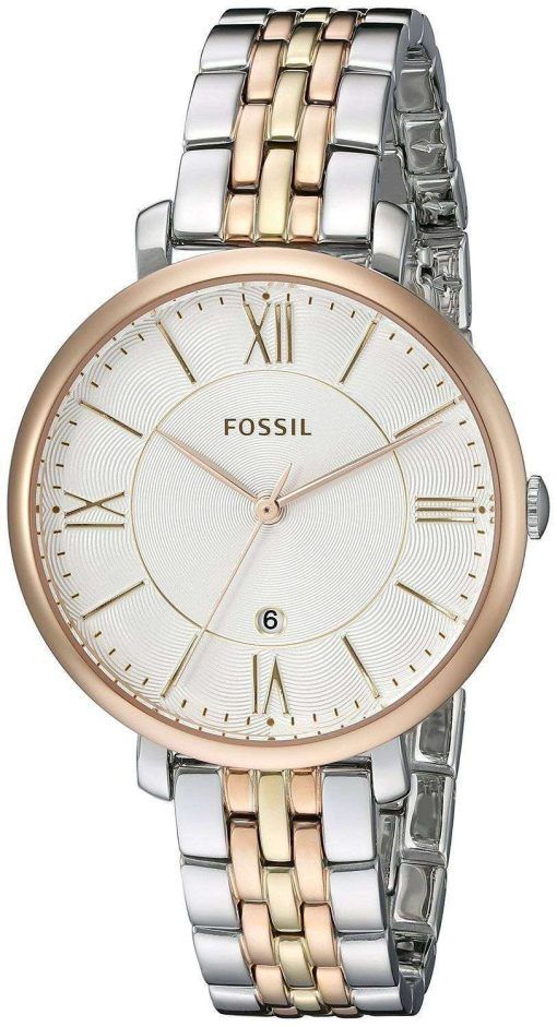 Fossil Jacqueline Silver Dial Navy Blue Leather ES3844 Womens Watch