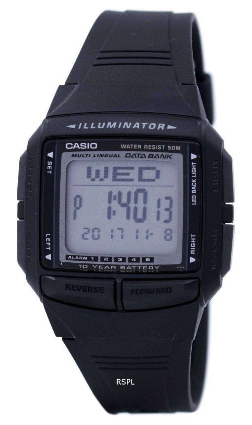 Casio Illuminator Multi-lingual Databank Dual Time Digital DB-36-1AV Men's Watch