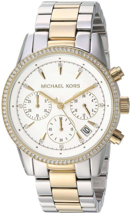 Michael Kors Ritz Chronograph Quartz Diamond Accent MK6474 Women's Watch