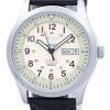 Seiko 5 Sports Military Automatic Japan Made Ratio Black Leather SNZG07J1-LS6 Men's Watch