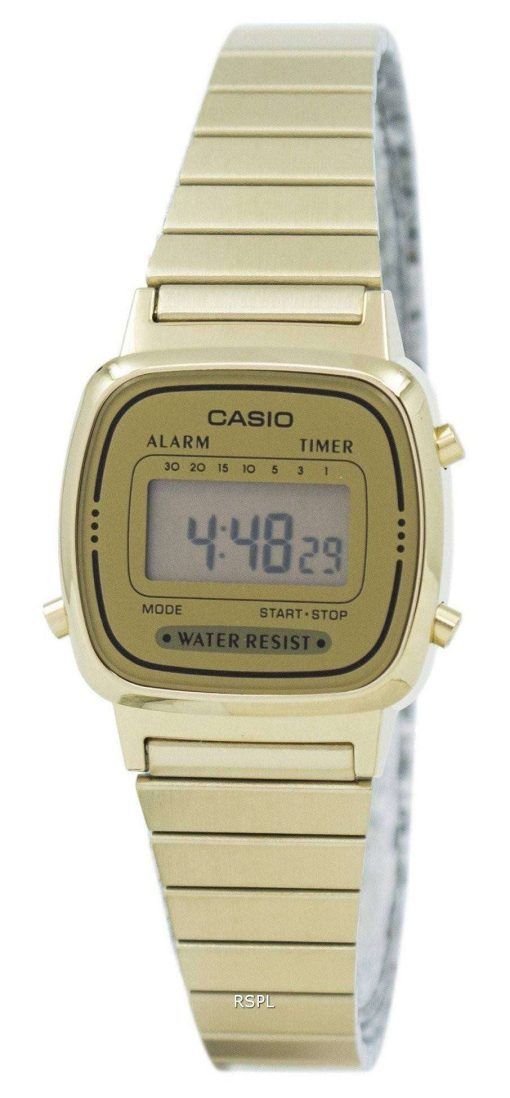 Casio Digital Stainless Steel Alarm Timer LA670WGA-9DF LA670WGA-9 Womens Watch