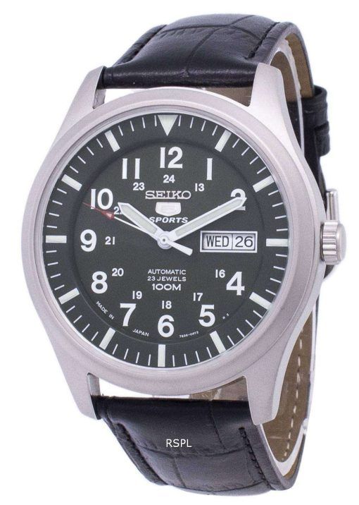 Seiko 5 Sports Automatic Japan Made Ratio Black Leather SNZG09J1-LS6 Men's Watch