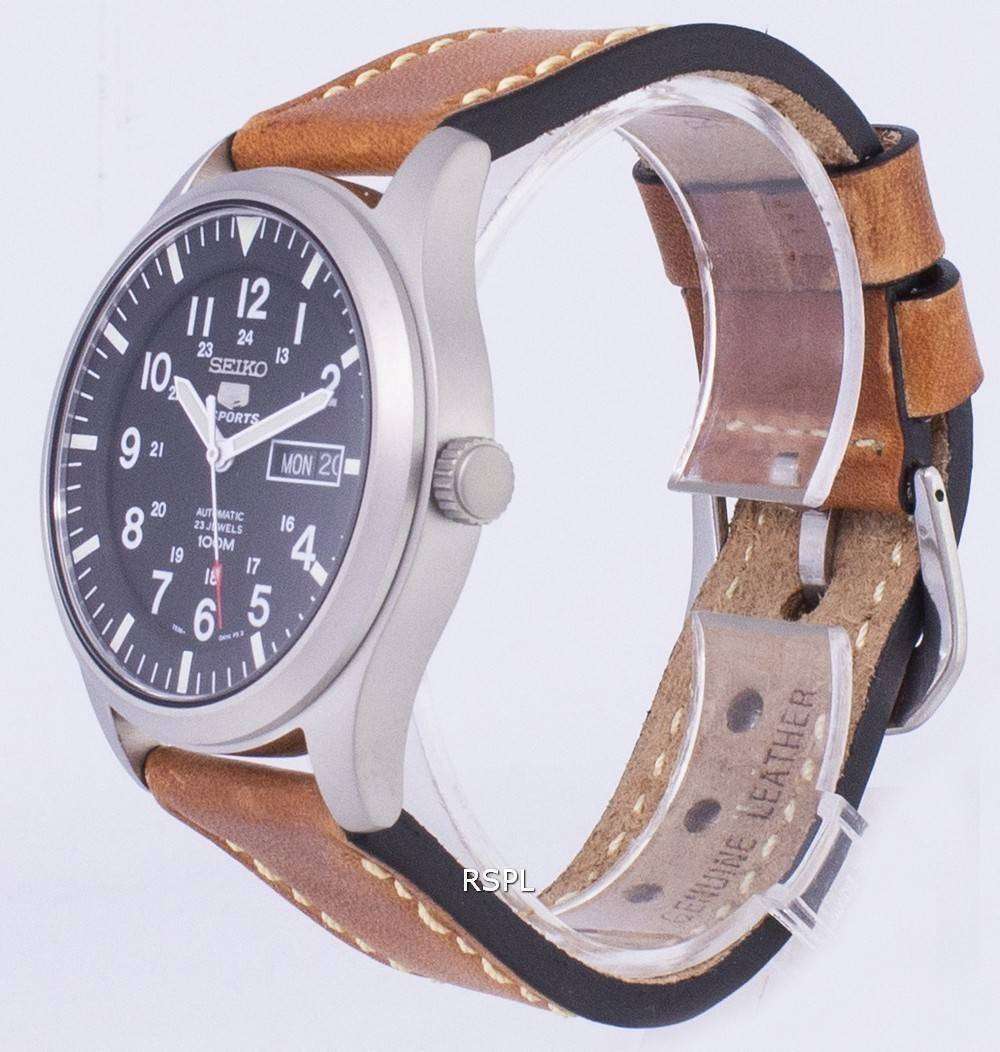 Seiko Automatic Brown Leather Strap Men's Watch - CityWatches.ie