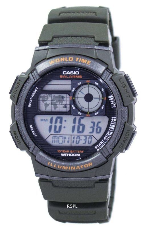 Casio Illuminator World Time Alarm Digital AE-1000W-3AV AE1000W-3AV Men's Watch