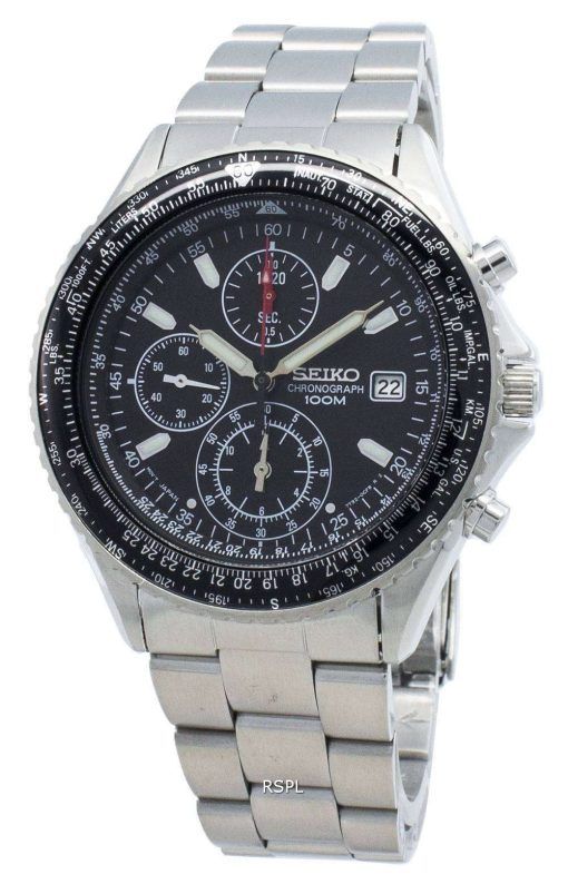 Refurbished Seiko Chronograph SND253 SND253P1 SND253P Flightmaster Pilot Quartz Men's Watch