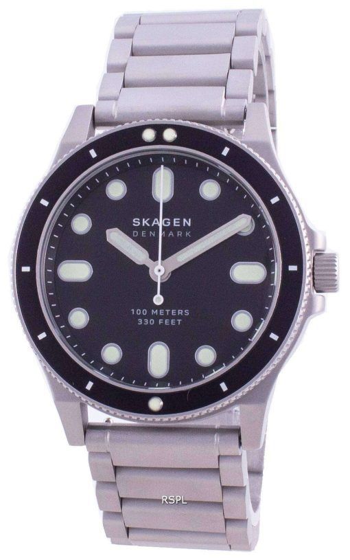 Skagen Fisk Black Dial Stainless Steel Quartz SKW6666 100M Men's Watch
