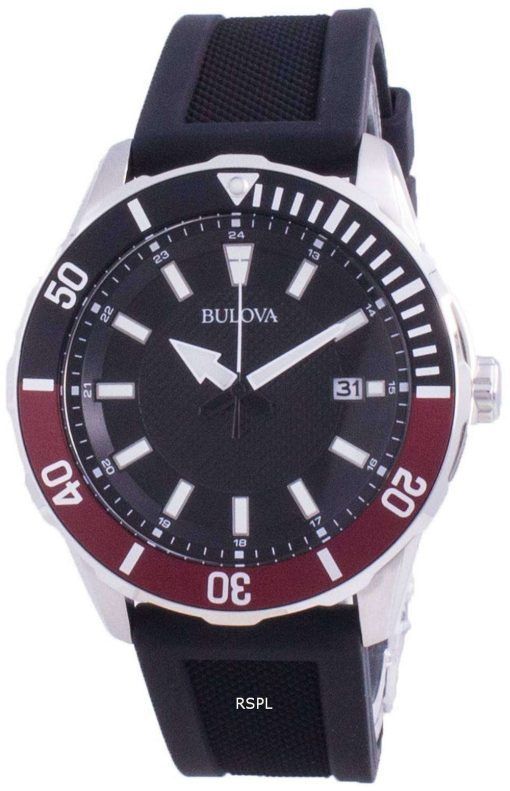 Bulova Quartz Black Dial 98B348 100M Mens Watch