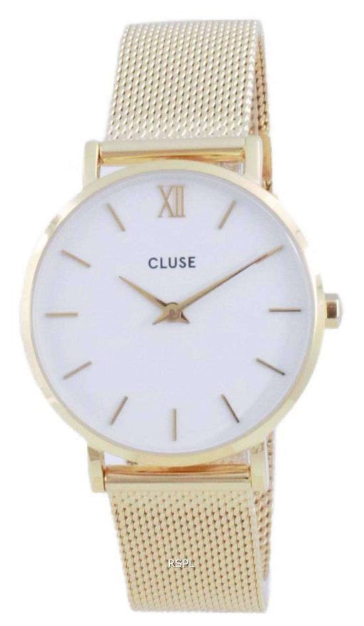 Cluse Minuit White Dial Gold Tone Stainless Steel Quartz CW0101203007 Womens Watch
