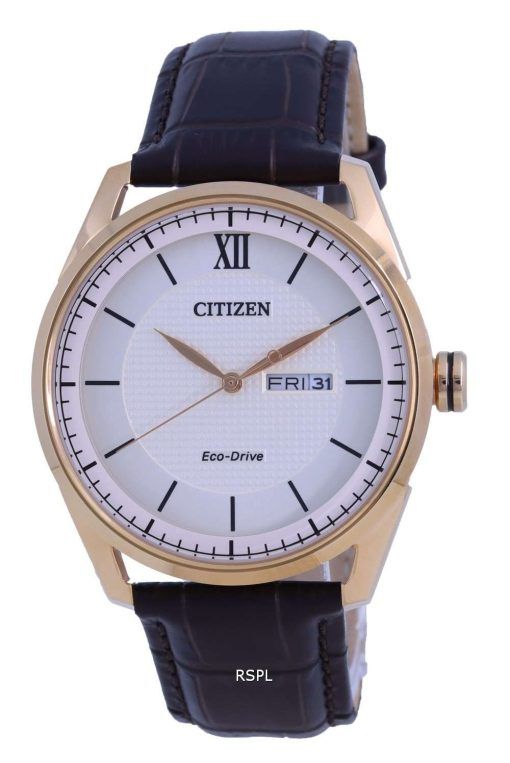 Citizen Ivory Dial Leather Eco-Drive AW0082-19A 100M Mens Watch