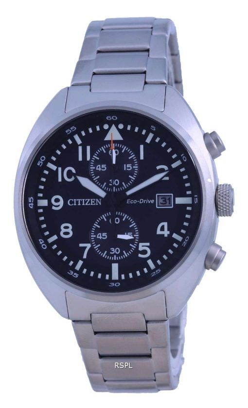 Citizen Chronograph Black Dial Stainless Steel Eco-Drive CA7040-85E 100M Mens Watch