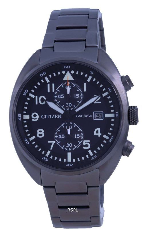 Citizen Chronograph Black Dial Stainless Steel Eco-Drive CA7047-86E 100M Mens Watch