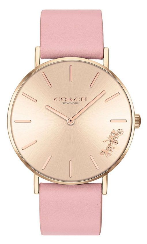 Coach Perry Gold Tone Dial Leather Strap Quartz 14503332 Womens Watch