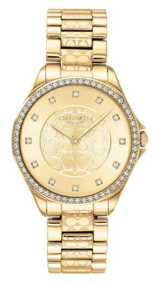 Coach Astor Crystal Accents Gold Tone Stainless Steel Quartz 14503504 Womens Watch