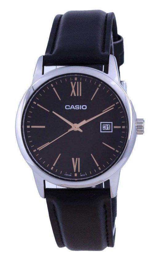 Casio Black Dial Stainless Steel Analog Quartz MTP-V002L-1B3 MTPV002L-1 Mens Watch
