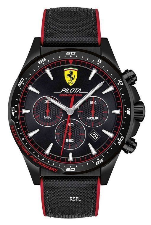 Ferrari Scuderia Pilota Chronograph Nylon Strap Quartz 0830623 Mens Watch