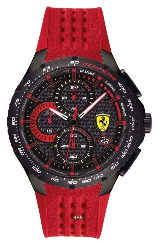 Ferrari Scuderia Pista Chronograph Silicon Band Quartz 0830727 Mens Watch