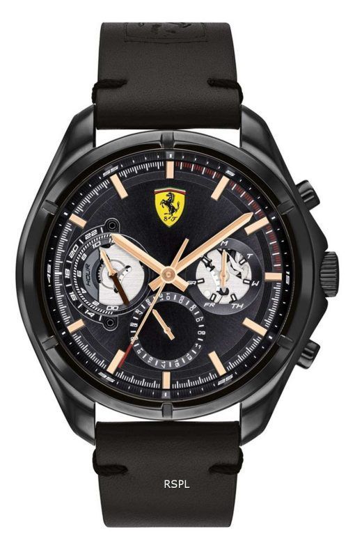Ferrari Scuderia Speedracer Open Heart Leather Strap Quartz 0830752 Mens Watch