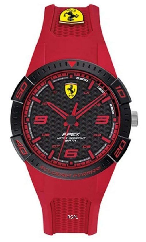Ferrari Scuderia Apex Black Dial Silicon Band Quartz 0840037 Unisex Watch