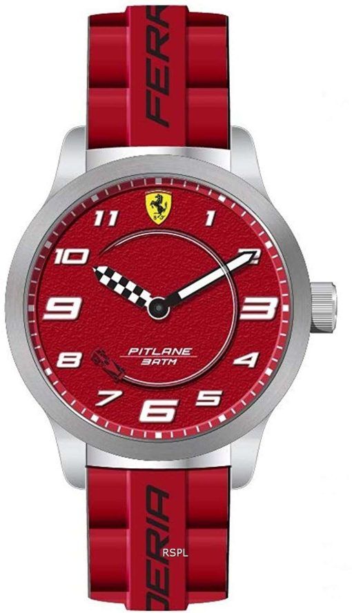 Ferrari Scuderia Pitlane Red Dial Silicon Band Quartz 0860016 Unisex Watch