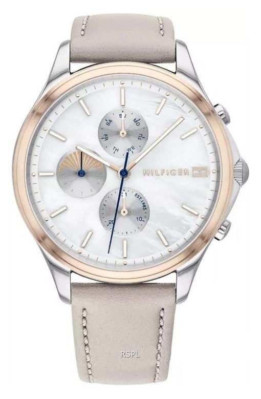 Tommy Hilfiger Whitney Mother Of Pearl Dial Leather Strap Quartz 1782118 Womens Watch
