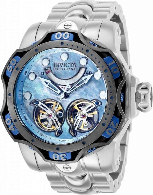 Invicta Reserve Venom Mother Of Pearl Dial Stainless Steel Automatic 35987 1000M Mens Watch