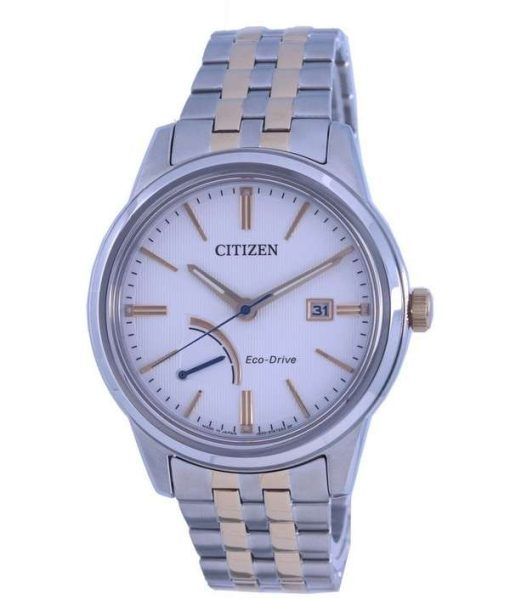 Citizen White Dial Two Tone Stainless Steel Eco-Drive AW7004-57A 100M Men's Watch