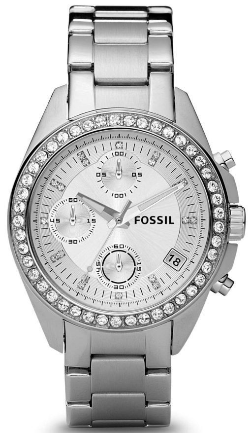 Fossil Decker Chronograph Crystals White Dial ES2681 Womens Watch