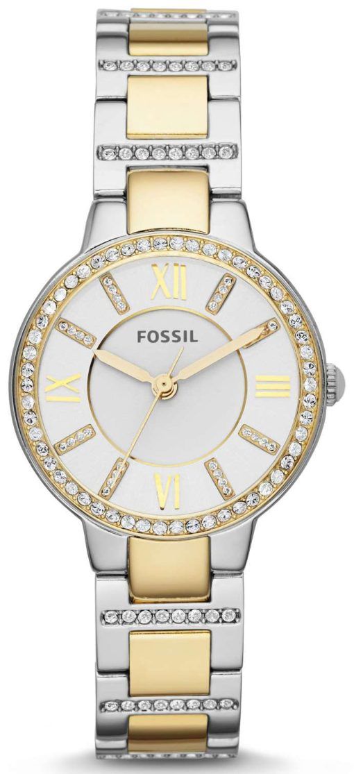 Fossil Virginia Analog Crystal-Accented Two-Tone ES3503 Womens Watch