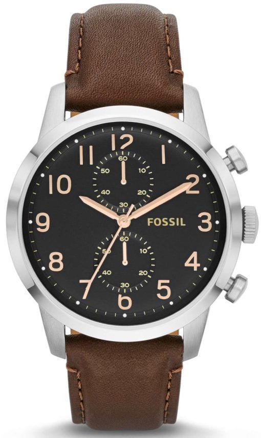 Fossil Townsman Chronograph Brown Leather Strap FS4873 Mens Watch