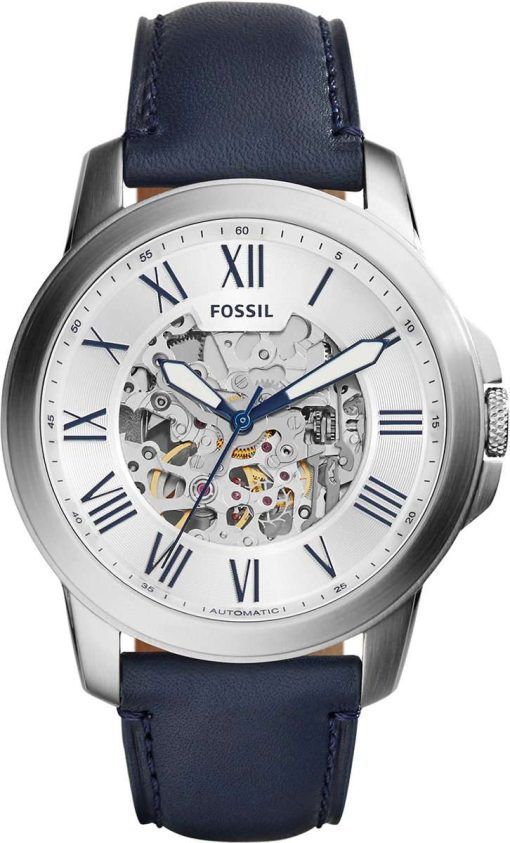 Fossil Grant Automatic Silver Skeleton Dial ME3111 Mens Watch