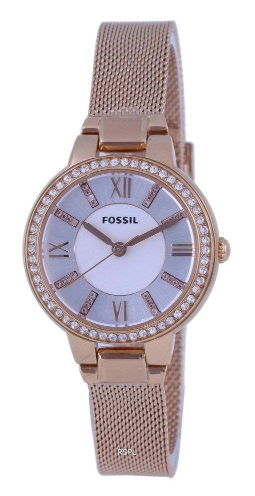 Fossil Virginia Crystal Accents White Dial Rose Gold Stainless Steel Quartz ES5111 Womens Watch
