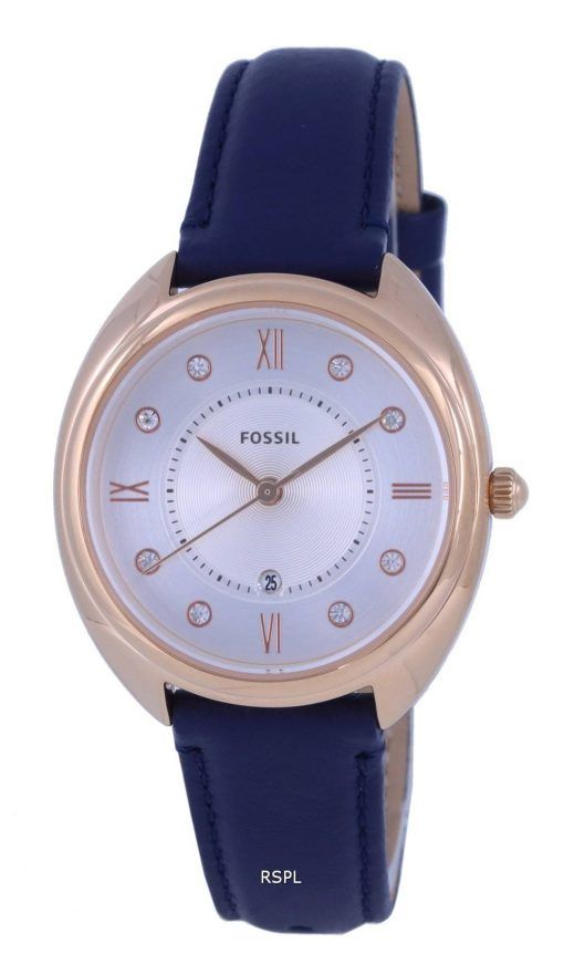 Fossil Gabby Crystal Accents White Dial Leather Strap Quartz ES5116 Womens Watch