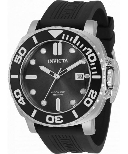 Invicta Pro Diver Black Dial Silicon Strap Automatic 34318 100M Mens Watch