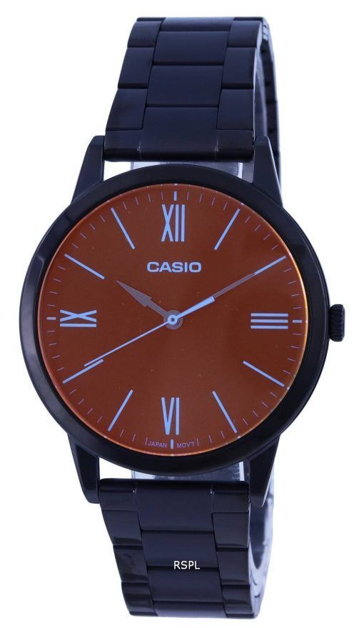 Casio Analog Stainless Steel Brown Dial Quartz MTP-E600B-1B MTPE600B-1 Mens Watch