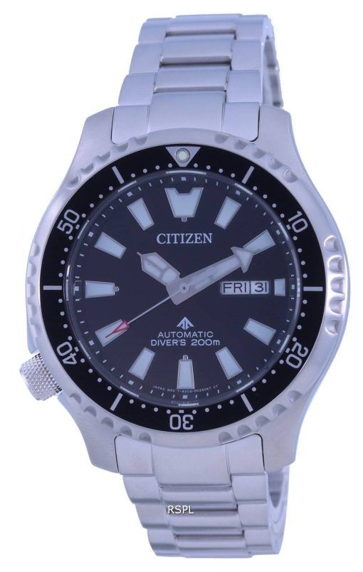 Citizen Black Dial Stainless Steel Automatic Divers NY0130-83E 200M Mens Watch