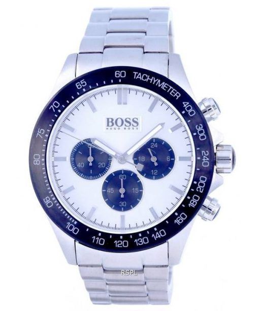 Hugo Boss Ikon Chronograph Tachymeter Silver Dial Quartz 1512964.G 100M Mens Watch